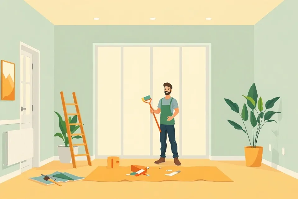 Intérieur rénové après travaux de peinture à Cusset